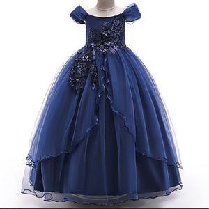 New Navy Blue full length Party Dress